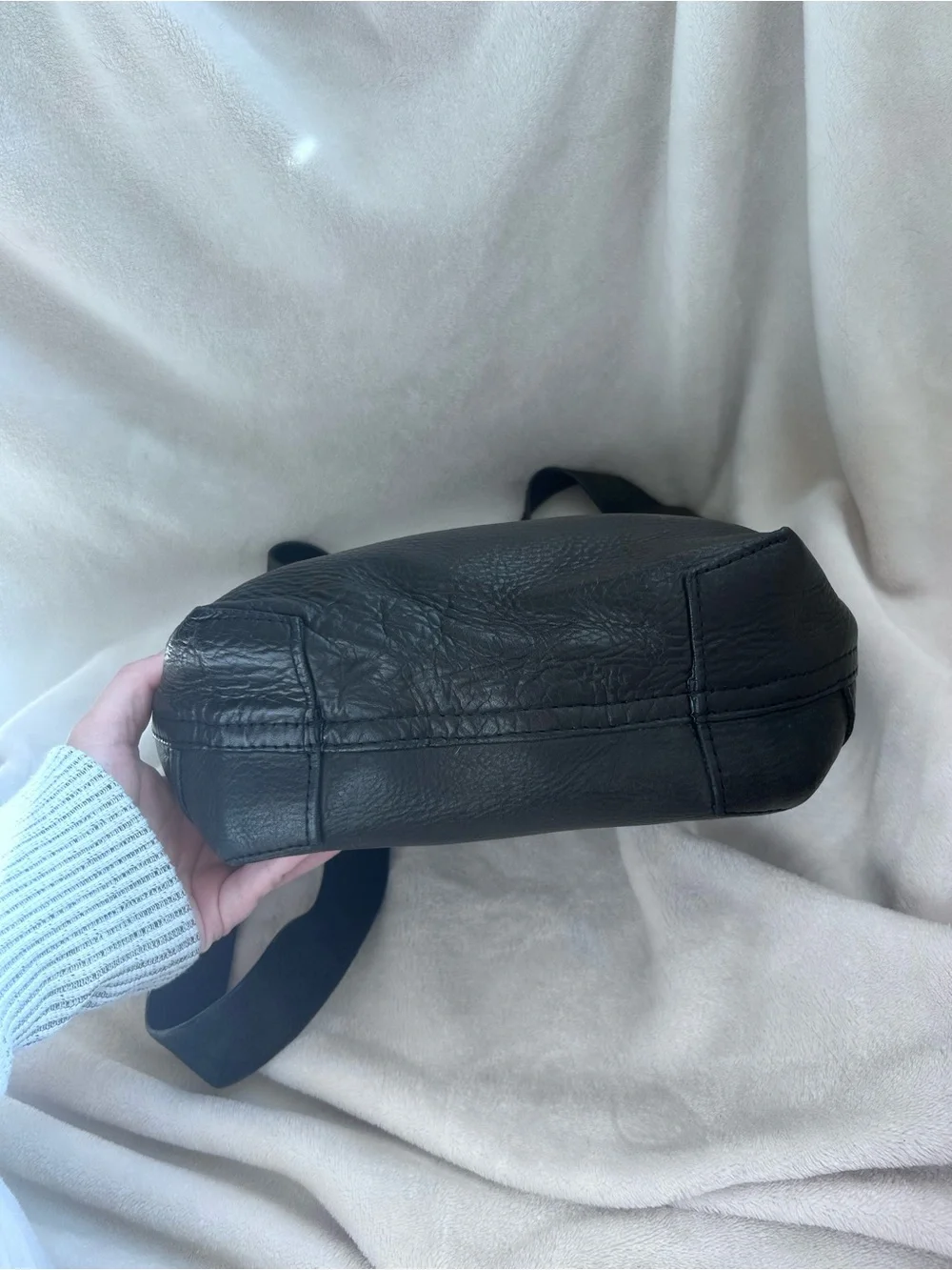 Black Leather Crossbody Bag with Brass Hardware - Tribe Alive
